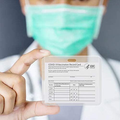 CDC Vaccination Card Protector 4 X 3 Inches Immunization Record Vaccination Cards Holder Clear Vinyl Plastic Sleeve with Waterproof Type Resealable Zip (no Lanyard, 3pcs)