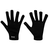  Lonsdale Herren Gestrickte Handschuhe Warm Winter Schwarz Erwachsene