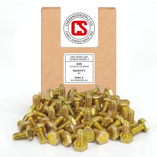 Chenango Supply 1/4-20 x 1/2" Grade 8 Hex Head Bolts
