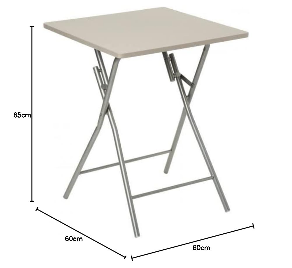 Five AC-Déco Table Pliante Basic - L 60 x l 60 x H 75 cm - Taupe