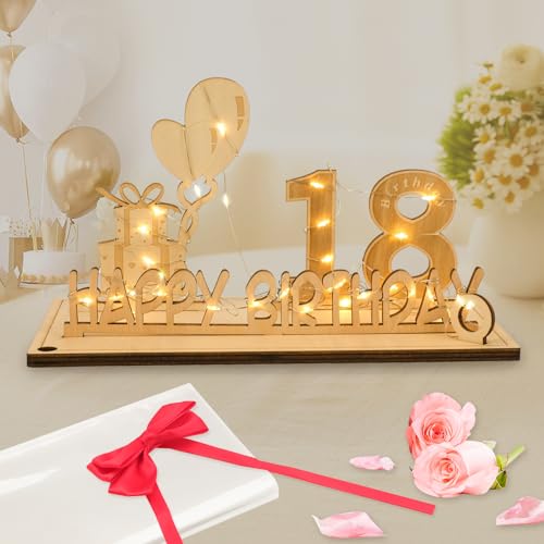 Regalos Originales De 18 Cumpleaños, Seutgjie Decoracion 18 Cumpleaños Para Chicas Chicos Con Tira De Luces Led Y Libro De Visitas Para Aniversarios Regalos Originales De 18 Cumpleaños, Seutgjie Decoracion 18 Cumpleaños Para Chicas Chicos Con Tira De Luces Led Y Libro De Visitas Para Aniversarios