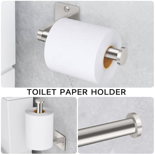 image for Brushed Nickel Bathroom Accessories Set, KLJKPA 4 Pieces Bathroom Hard