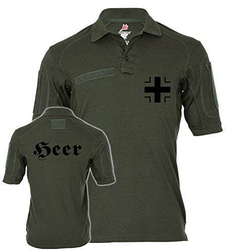 Polo tactique Alfa Heer vert taille S avec croix de poutre Marine #19433