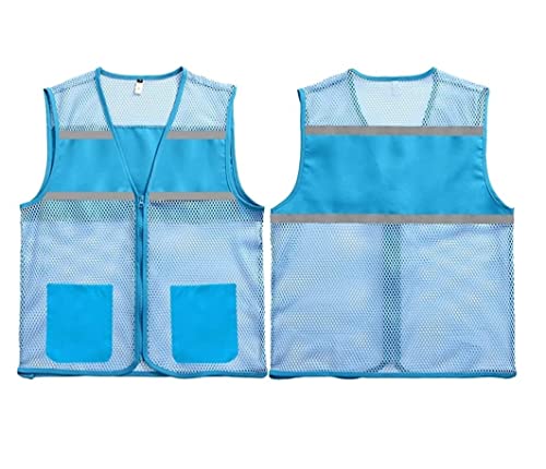 Chaleco para correr en rutas nocturnas de malla reflectante con bolsillos