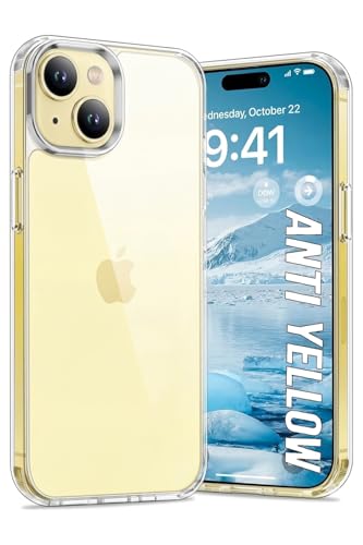Image of DIZORO Crystal Clear Compatible with iPhone 15 Plus Case with Anti-Yellow Anti-Scratch Shockproof Transparent Cover