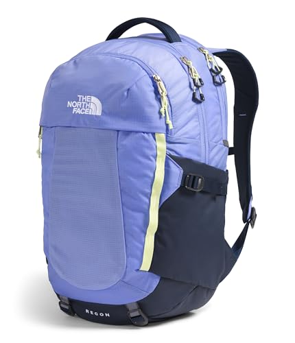 Image of The North Face Women's Recon Everyday Laptop Backpack - Commuter Travel Bag, 18 inch Laptop Sleeve, Water-Repellent, Periwinkle Glow /Summit Navy /Lemon Mist, One Size