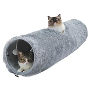 PAWZ Road Plush Cat Tunnel Straight shape Cat Toy Grey