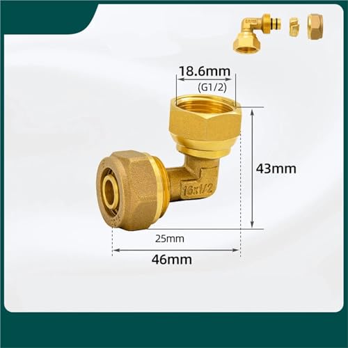 Racor codo Pex 1216 DN15 rosca hembra BSPP para tubería multicapa aluminio 3