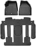 MAXLINER Custom Fit 2 Row Black Floor Mat Liner Set Compatible With 2009-2017 Chevrolet Traverse/2008-2017 Buick Enclave/2007-2010 Saturn Outlook/2007-2016 GMC Acadia/2017 Acadia Lmtd (Old Body Style)