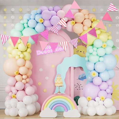Image of Rozi Decoration Pastel Balloon Arch Kit 100Balloons Garland Strip Set