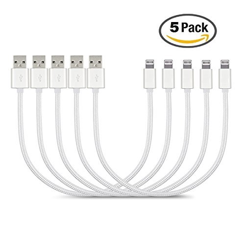 VOKOO Short Lightning Cable [5 Pack 8 inch], Sturdy Nylon Braided Lightning to USB Charging Cords fo - //coolthings.us