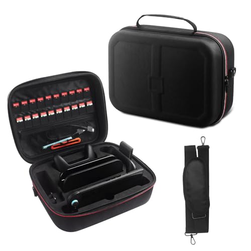 サムコス Switch 2 ケース 大容量キャリングケース Switch 2 専用対応 防水 防塵 防汚 耐摩耗 全面保護 持ち運び便利 収納バッグ ゲームカード18枚収納可能 オールインワン 全部収納可能 (特大バッグ)