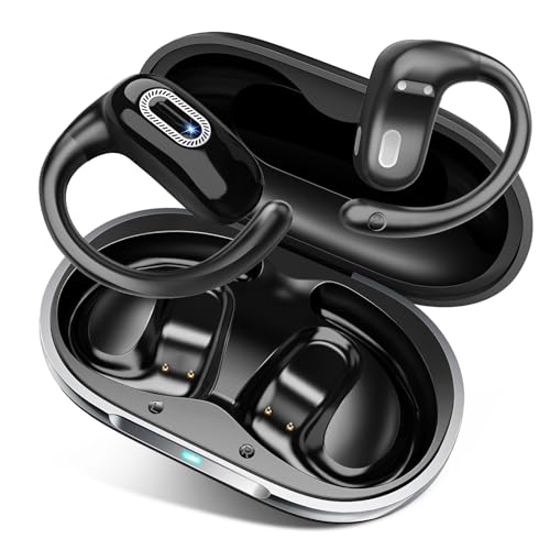 Cuffie Open Ear, Cuffie Bluetooth Sport 5.4, 50 Ore, Auricolari Wireless con Ganci, Stereo HD, Auricolare Confortevole, Controllo Tattile, Impermeabili IPX7,Auricolari Running per Corsa Ciclismo, Nero