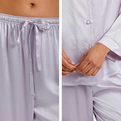 Image of Fishers Finery Women's 100% Mulberry Silk Long Pajama Set with Gift Box
