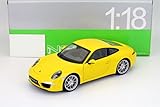  Welly Porsche 911 (991) Carrera S Baujahr 2011 gelb 1:18