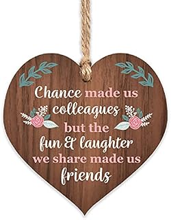 Manta Makes Chance made us Colleagues Fun and Laughter Novelty Wooden Hanging Heart Leaving Gift Plaque Work Friendship Sign