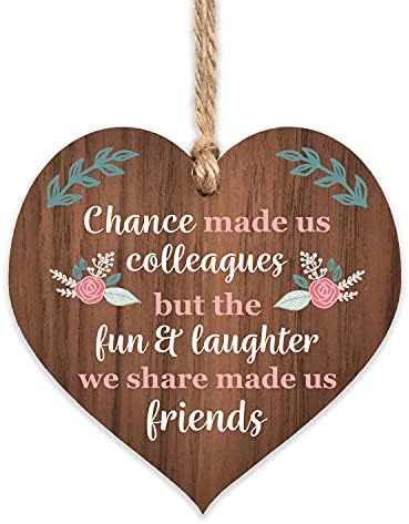Manta Makes Chance made us Colleagues Fun and Laughter Novelty Wooden Hanging Heart Leaving Gift Plaque Work Friendship Sign