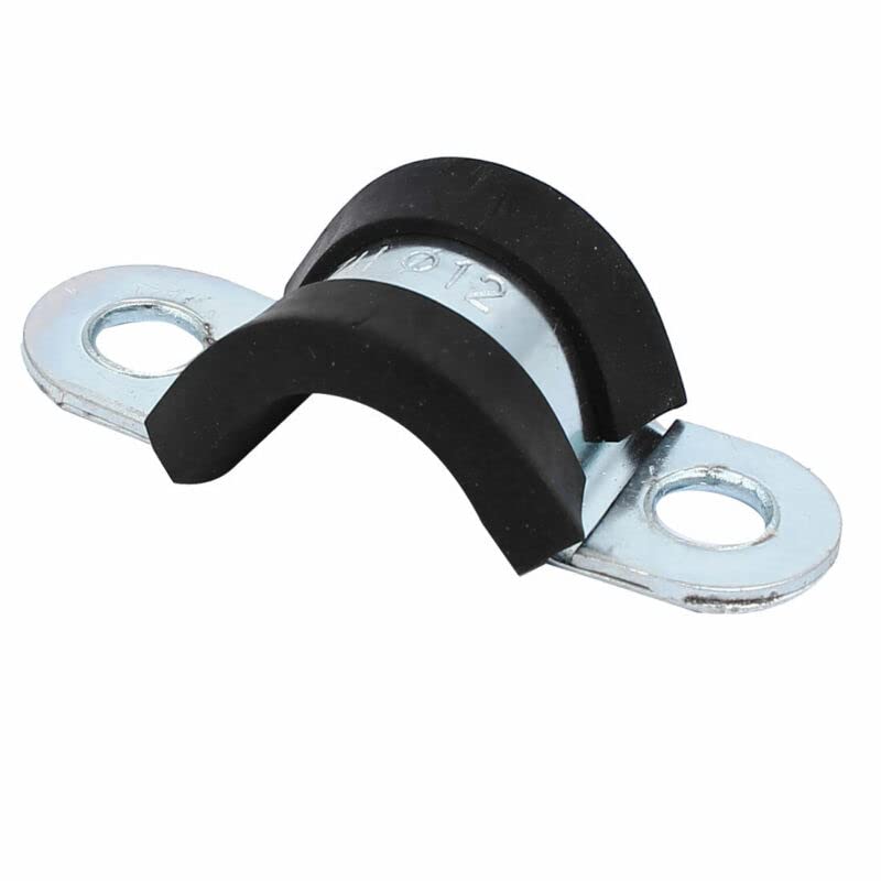 Tool parts M12 EPDM Rubber Lined U Shaped Pipe Tube Strap Clamps Clips Fasteners 6pcs