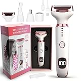 Beanify Electric Razor for Women Men,4 in 1 LED Display Ladies Wet & Dry Body Razors and Facial Hair Remover, Rechargeable Painless Hair Removal Kit for Nose Face Body Leg Bikini Arm Hair