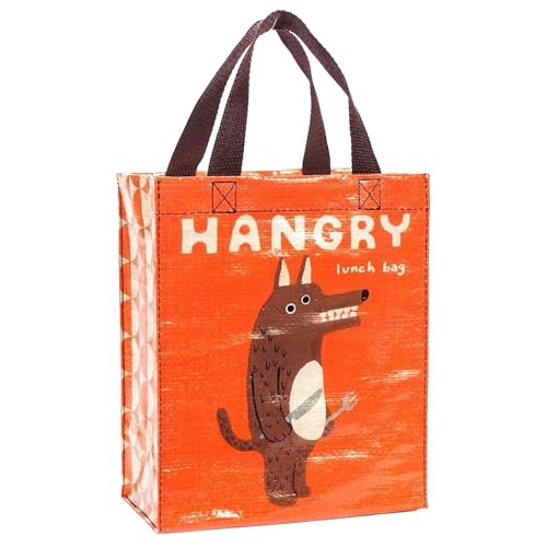 Blue Q Handy Tote ~ Hangry. Reusable lunch sack, little gift bag, sturdy and easy to clean, made from 95% recycled material, 10
