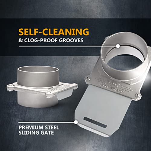 Image of POWERTEC 70326 Aluminum Blast Gate 4 Inch, w /Anti Clog and Air Leak Seal for Dust Collection (Pack of 2)