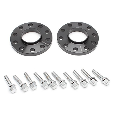 APL-2pc 15mm Black Hubcentric 5x120 Wheel Spacers 72.6mm bore with 10pc Lug Bolts (12x1.5) for many BMWs E36 E46 E90 E92 E60 318i 323i 325i 328i 330i 335i 525i 545i Z3 Z4 Z8 M3