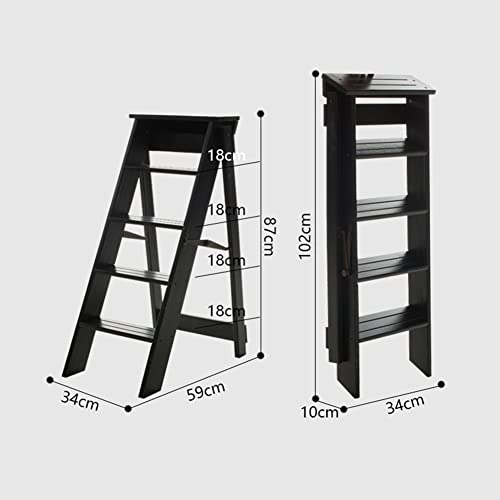 Escabeau pliable 5 marches DASHADAO pour atteindre les placards de cuisine sans risque