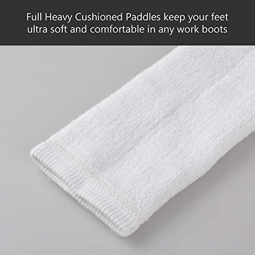 Gkx Men's 10 Pairs Cotton Athletic Moisture Control Heavy Duty Work Boot Cushion Crew Socks(Black 10P) #TOP3