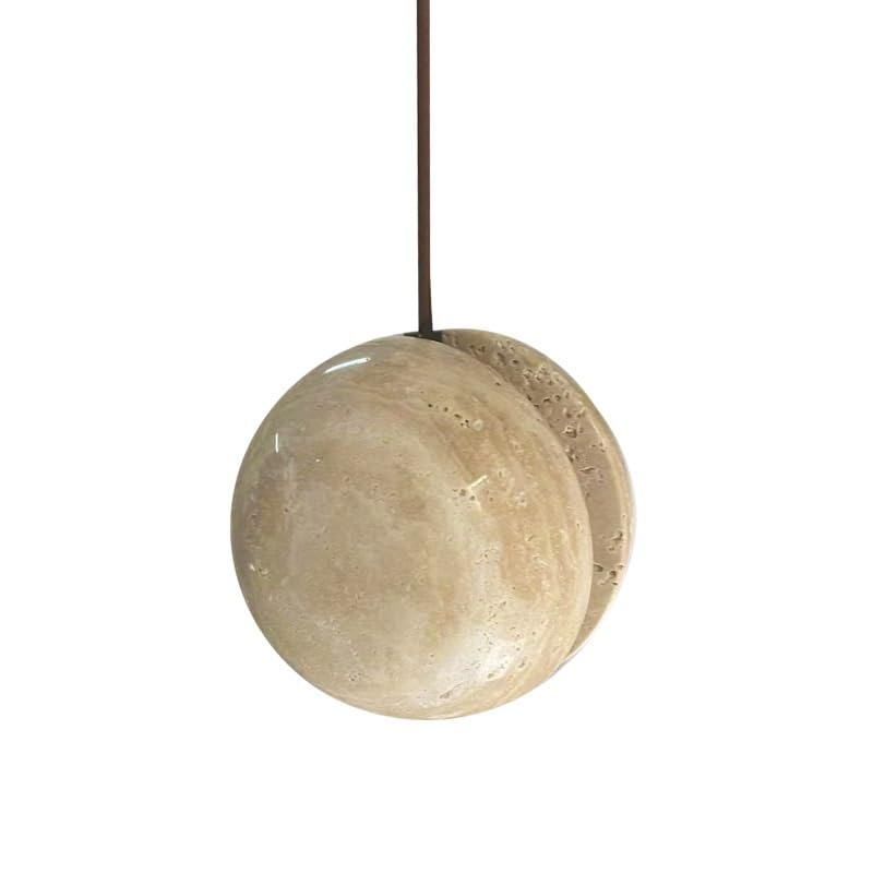 Pendants modernes lustre LED en pierre naturelle et suspension réglable