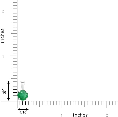 Miniatura 3 de Angara Natural Emerald Solitaire Pendant Necklace in Sterling Silver14K Solid GoldPlatinum for Women with 18" Chain May Birthstone Jewelry Gift for