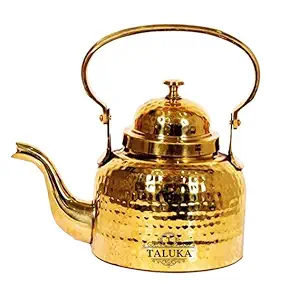 Taluka Presents Royal & Stylish Hammered Brass Tea Pot/Ketali/Kettle with Luxury Look and Finishing for Making Tea & Coffee (600 ML). (300)
