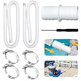 2 Stk Poolschlauch 32mm für Poolpumpen, Schlauch Pool 150cm mit 4 Sicherungsclip Und 1 Schlauchverbinder, Schlauch für Poolpumpenschlauch,Poolfilterschlauch für Filterpumpe Schwimmbad