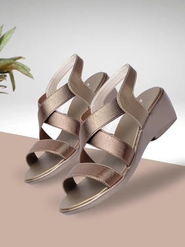 Image of TRASE Women's Fashion Sandals | Faux Leather Comfortable and Stylish Wedge | For Casual Wear & Formal Wear Occasions 2 inches heel for Women & Girls