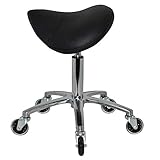 ★ QUALITÄT: Unser drehbarer Hocker ist dank stabilem Fußkreuz aus Aluminium und austauschbaren Rollen sehr langlebig.