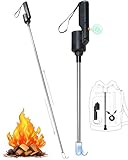 Ratiekc Telescoping Fire Blower, Electric Poker. Fireplace Blower. Fire Poker, Blow Poke Fireplace Tool, Electric Bellows, Assembly Type Fireplace Blower Fire Poker (Includes a Charging line).