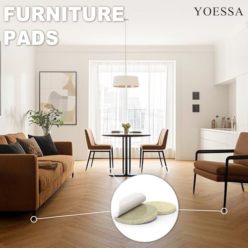 Deslizadores de muebles y almohadillas de fieltro de 1 pulgada para patas de sillas 7