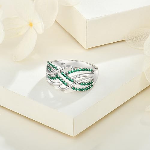 Promise Ring for Her Celtic Knot 925 Sterling Silver Infinity Twisted Ring Cubic Zirconia Statement Anniversary Band Rings for Women4