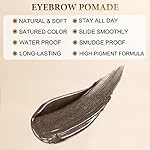 LAVONE Eyebrow Pencil Makeup Kit, with Waterproof 2-IN-1 Microblading Eyebrow Pen, Eyebrow Pomade, Eyeliner and Dual-ended Eyebrow Brush, Brow Pencil Kit for Natural Eyebrows - Dark Brown - Image 5
