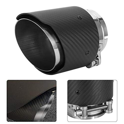 Gola di coda di scarico, 80mm Ingresso 101mm Uscita Fibra di carbonio Gola di coda Punta di scarico opaca a lato dritto Misura per CX5 CX4(Argento)