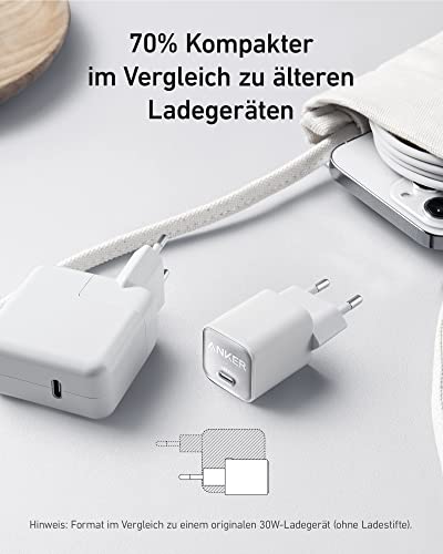 Anker USB C GaN Charger 30W 511 Ladegerät für Smartphones und Tablets
