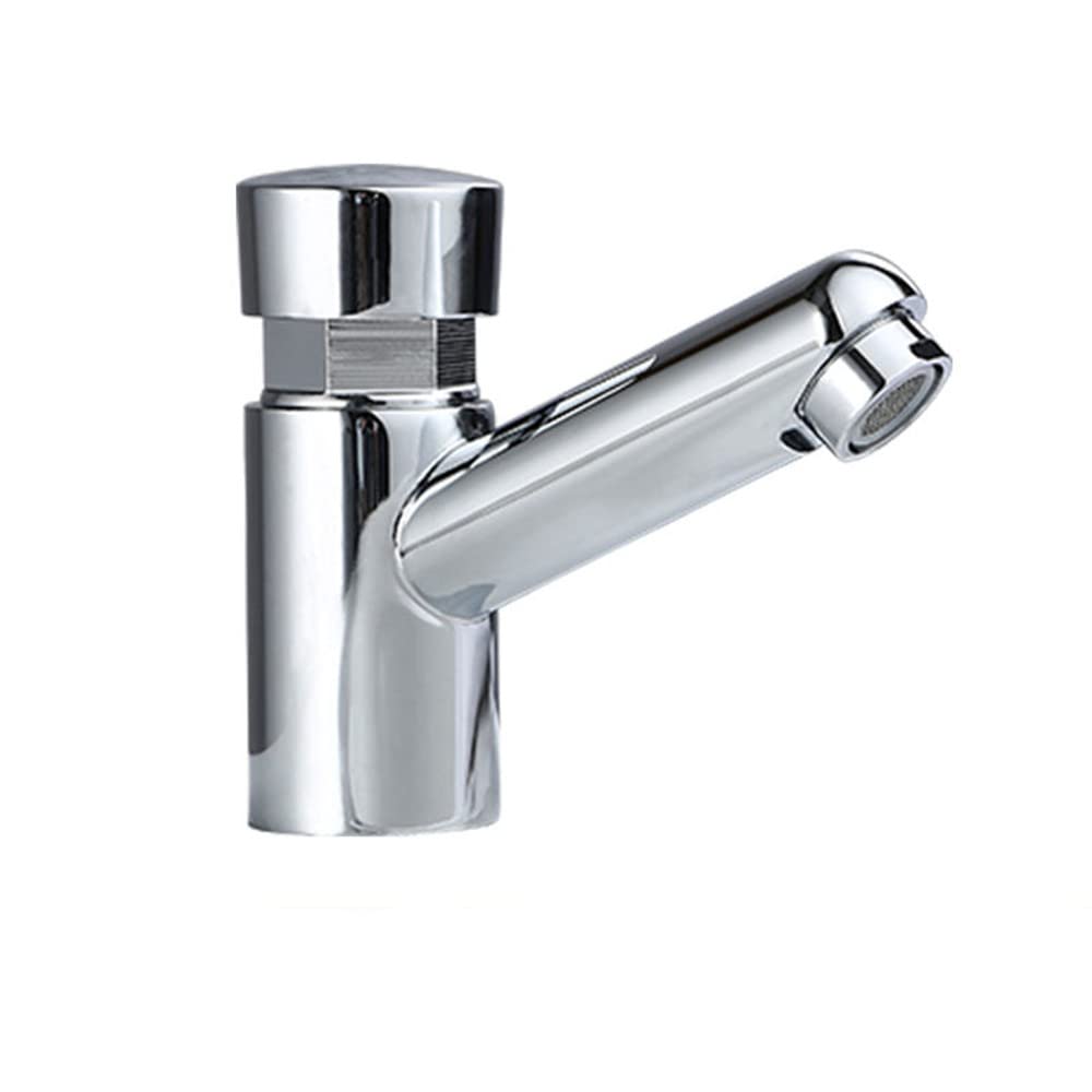 Basin Taps, Sink Taps, Taps Set,Lever Taps,Basin Sink Taps,Basin Taps,Mixer Tap,One Hole Public Lavatory Press Faucet Water Saving Self Closing Delay Bathroom Sink Faucet for Outdoor Garden, Clawfoo