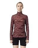 Leapstride Women's Slim Fit Turtleneck Performance Base Layer Long Sleeve Top with Mountain Print, Moisture-Wicking Fabric for Workouts & Outdoor Activities