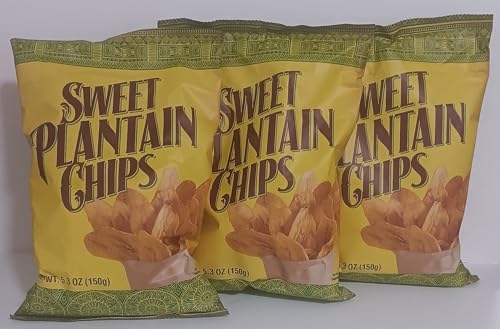 Sweet Plantain Chips, 5.3 oz, Pack of 3