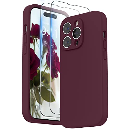 SURPHY Hülle Kompatibel mit iPhone 14 Pro Max Hülle Silikon mit Displayschutzfolie, iPhone 14 Pro Max Case Silikon mit Kameraschutz, Handyhülle iPhone 14 Pro Max Schutzhülle 6,7 Zoll 2022
