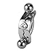 Produktbild International Connection Bauchnabel Piercing Schmuck - Belly Shield Line Point mit klarem Kristall - Chirurgenstahl / 925 Sterling Silber