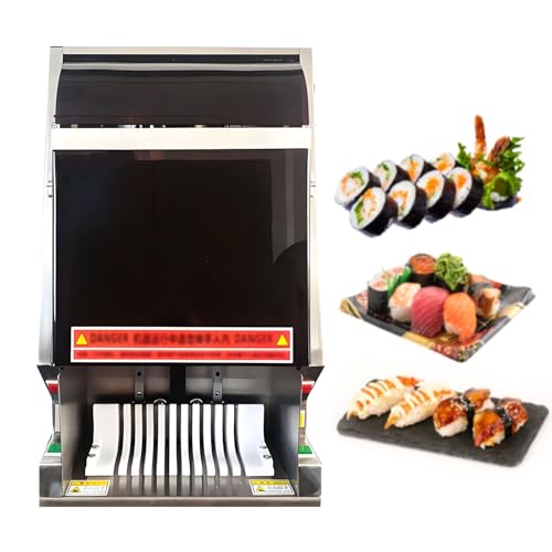 KPOUYYDS Cortadora de Rollos de Sushi Multifuncional de 55 W, Sushi casera, con Cuchilla de Acero Inoxidable extraíble, Corte rápido en 30 Segundos, Corta 10 Piezas, para bufés