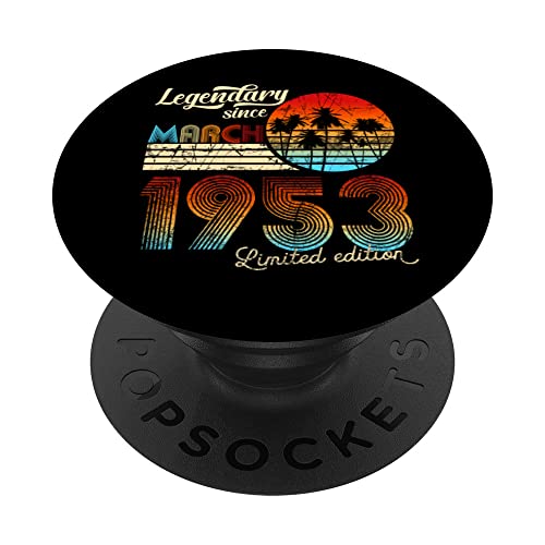70. Cumpleaños 70 Legendario Desde Marzo De 1953 Regalo PopSockets PopGrip Intercambiable