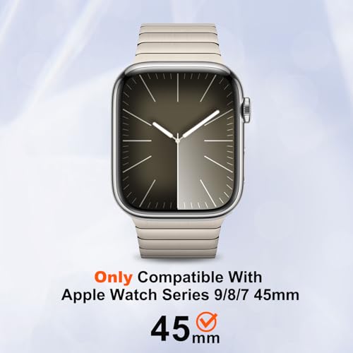 Suphart 2 in 1 Hülle Kompatibel mit Apple Watch Serie 9/8/7, [Verwandeln Sie 45 mm in einen Ultra-Look] Robuste Schutzhülle mit Rückrahmen für iWatch 45 mm, Silber