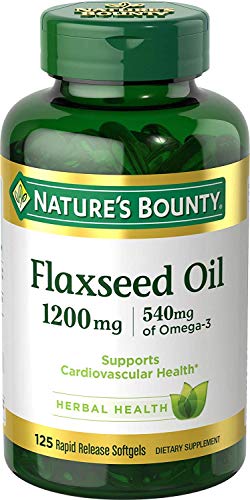 Aceites, Aceite de Semilla de Lino | Nature´s Bounty | Suplemento | A Base de Hierbas | Omega 3 |1200 mg | 125 Cápsulas Blandas