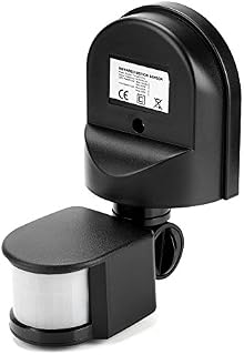 Zunate  Infrared Sensor Switch, Infrared Motion Sensor 110V-240V Adjustable PIR Body Motion Infrared Sensor 10A Waterproof Detector Bulb Switch Black, IP44 Protection Level